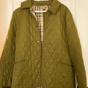 Burberry Quilted Jacket Sz Small in Khaki Green